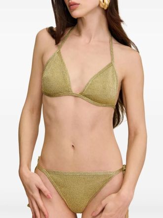 Cult Gaia Alia lurex triangle bikini top - Gold