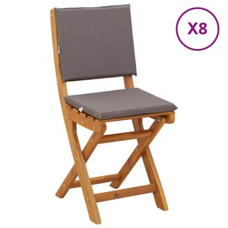 vidaXL Sillas Bistro De Exterior 8 Pcs Gris Oscuro 38 X 46 X 85 Cm Vidaxl