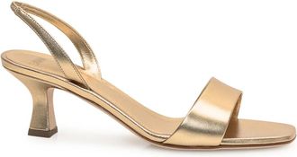 3Juin 3Juin, Schoenen, Dames, Geel, 38 EU, Gouden Stiletto Sandaal met Elastische Band