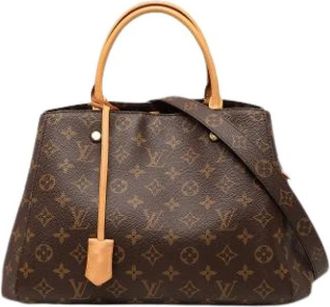 Louis Vuitton Pre-owned Montaigne MM - Dames - Vintage Handtas - Bruin - ONE Size - Leer - Vintage