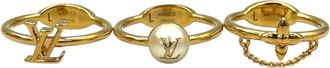 Louis Vuitton Gold Gold Plating Band Ring (Pre-Owned)