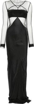 Rick Owens Combo Long-sleeve Maxi Dress