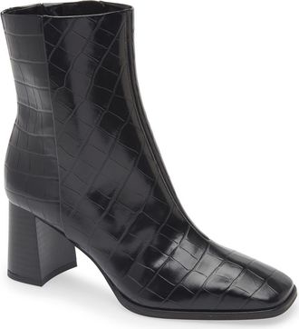 Nordstrom Rack Normandy Block Heel Bootie in Black Croco at Nordstrom Rack, Size 5.5