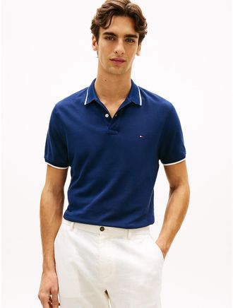 Tommy Hilfiger Mens Regular Fit Pique Tipped Polo - Navy - XXL