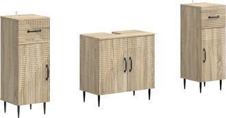 vidaXL Juego De Gabinete De Ba&ntilde;o De 2 Piezas Haarlem Roble Sonoma Vidaxl