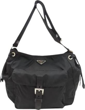 Prada Pre-owned Nylon Shoulder Bag - Dames - Vintage Schoudertas - Zwart - ONE Size - Nylon - Vintage
