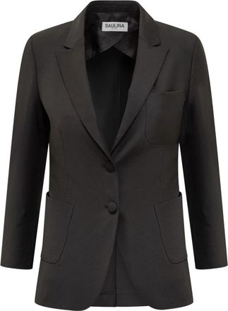 Saulina Milano Adelaide Single-Breasted Blazer - Dames - Blazers - Zwart - 2XS - Leer - Jassen