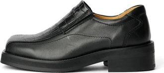Soulland Moog Croco Loafer - unisex - Loafers - Zwart - 41 EU - Leer - Schoenen