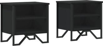 vidaXL Vidaxl - Mesitas de noche 2 uds madera de ingeniería negra 40x30x40 cm