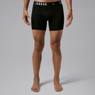 Nike Jordan Mens Jordan Dri-FIT Flight Cotton Boxer Briefs (3-Pack) in Black | JM0892-023