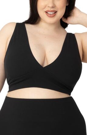 Kindred Bravely Busty Sublime Maternity & Nursing Plunge Bra- Fits 30E-44H in Black at Nordstrom, Size X-Large G