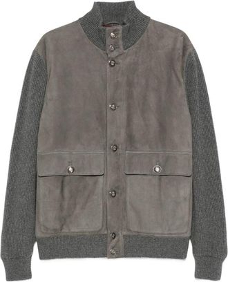 Brunello Cucinelli Suede-panel Ribbed Jacket