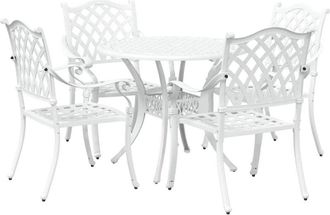 vidaXL Garden Dining Set 5 pcs White Aluminium vidaXL