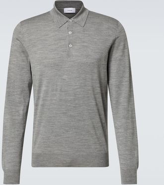 Lardini Knitted wool, silk, and cashmere polo shirt