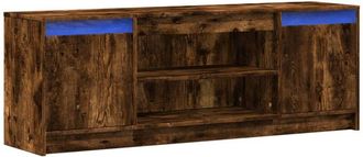 vidaXL Vidaxl - Mueble de tv led madera ingeniería roble ahumado 139,5x34x50 cm