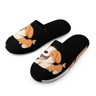 Generic Happy Puppy Dog Mens House Slippers Slip Indoor Slipper On Shoes Warm Outdoor