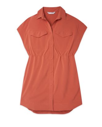 Stio | Womens Mountain Flow Shirt Dress, Size Extra Small in Hot Sauce