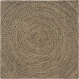 vidaXL Alfombra De &Aacute;rea Natural Y Negro 120 X 120 Cm Yute Vidaxl