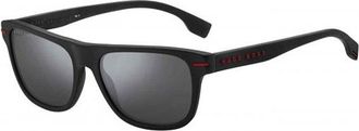 HUGO BOSS Silver Mirror Square Mens Sunglasses BOSS 1322/S 0BLX/T4 55