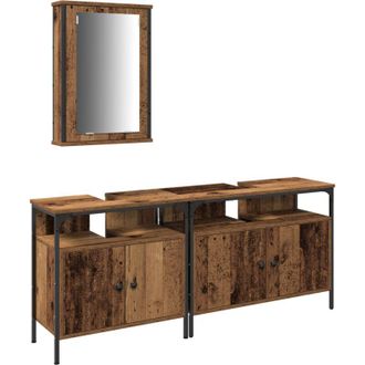 vidaXL Vidaxl - Mueble De Lavabo De Ba&ntilde;o Con Lavabo Incorporado De Madera Vieja