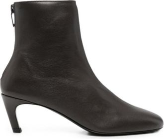 Toteme Brown Leather Ankle Boots