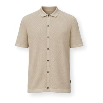 HUGO BOSS Heren, Overhemden, Beige, Maat: L Katoen