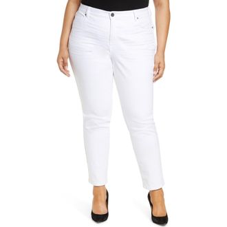 Kut from the Kloth Catherine Mid Rise Boyfriend Jeans in Optic White at Nordstrom Rack, Size 16W