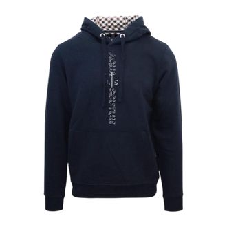 Aquascutum Hoodie met opschrift voor heren (Marine)