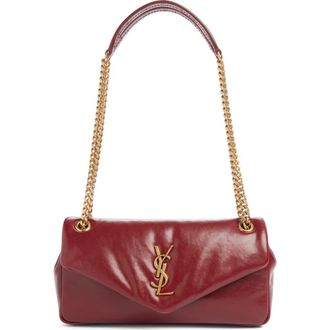 Saint Laurent Small Calypso Leather Shoulder Bag in Rubis at Nordstrom