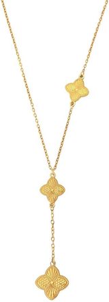 Adornia Adornia 18K Plated Stainless Steel Tarnish-Resistant Pointed 3-Clover Necklace