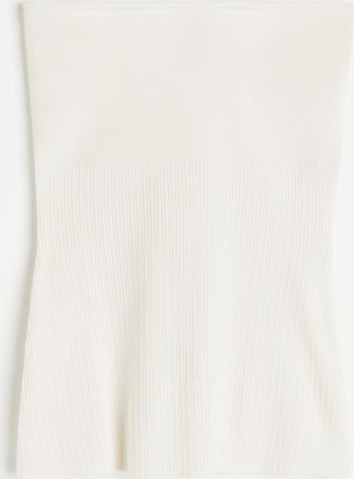 H&M Tubetop in Rippstrick - Cremefarben
