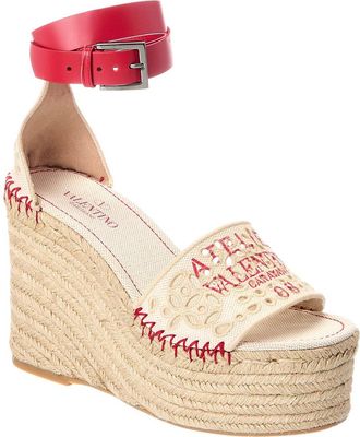 Valentino Vlogo Signature Canvas Sandal