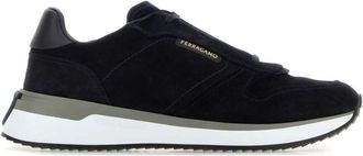 Ferragamo Navy Blue Logo Sneakers