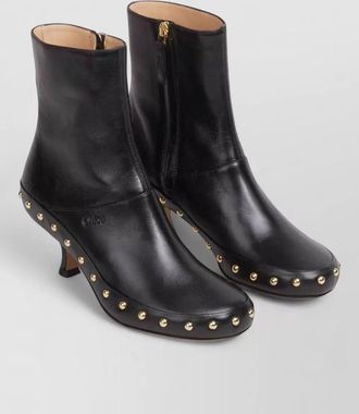 Chlo&eacute; leather studded ankle boots