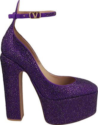 Valentino Tan-Go Crystal Embellished Platform Pumps