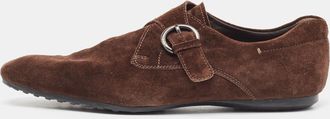 Tod's Tods Brown Suede Monk Strap Derby Loafers