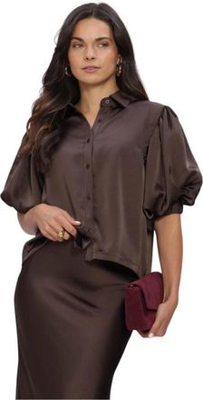 Notre-V Nv-Inka Blouse - Dames - Overhemden - Bruin - XS - Overhemden
