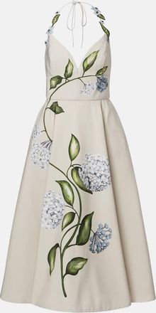 Oscar De La Renta Vestido de c&oacute;ctel de faya floral
