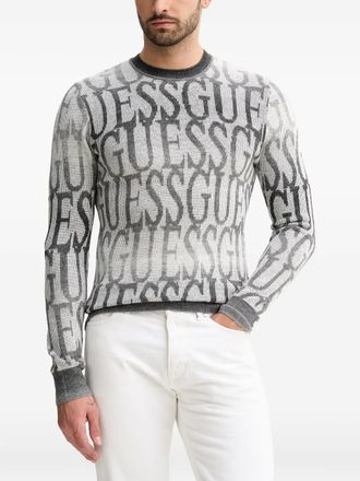 Guess Co logo crew-neck sweater - White