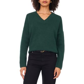 Vince Camuto Contrast High-Low Sweater in Windsor Moss/Malted at Nordstrom Rack, Size Xx-Small