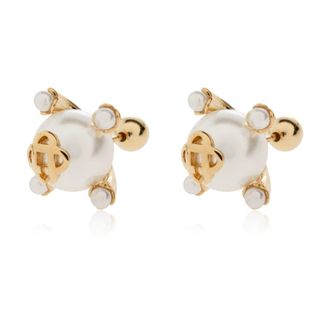 Casablanca Lotus Parel Oorbellen - unisex - Oorbellen - Geel - ONE Size - Accessoires