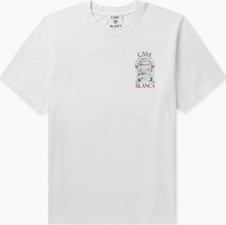 Casablanca Mens Mens White Casablanca Le Passage Printed T-Shirt - Size: 40