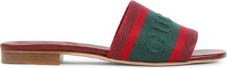 Gucci Red And Green Jane Cotton Sandals-Donna