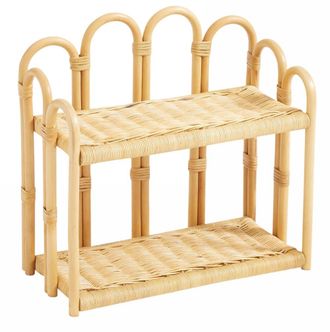 Nordlys Estanter&iacute;a colgante de pared de 2 niveles en rattan