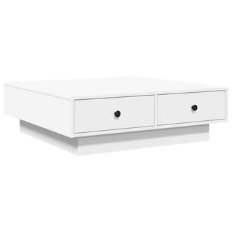 Berkfield Home Coffee Table White 90x90x28 cm Engineered Wood | Size: 90 x 90 x 28 cm