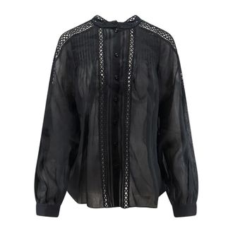 Isabel Marant Embroidered Crewneck Shirt - female - Marant &eacute;toile - Shirts - Black - XS - Blouses & Shirts