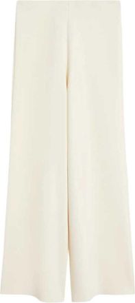 Max Mara Viskose-Cr&ecirc;pe-Strickhose Elfenbein