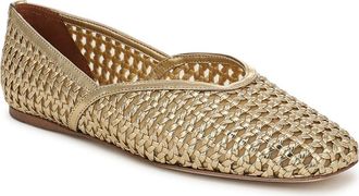 Franco Sarto Flexa Square Toe Mesh Flat in Gold at Nordstrom, Size 8.5
