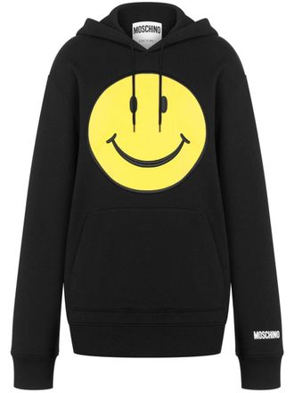 Moschino Smiley cotton hoodie - Black