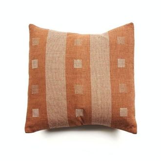 Studio Variously Chokor Nira Ochre Organic Cotton Handloom Pillow - Cover + Insert in Brown/ochre at Nordstrom